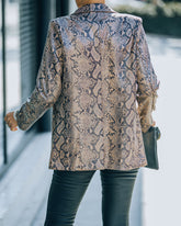 Ciao Pocketed Glossy Python Blazer